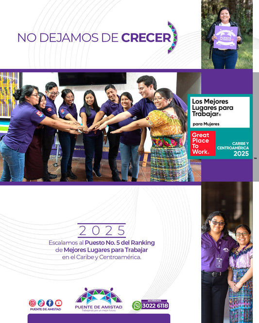 Puente de Amistad, reconocido como uno de Los Mejores Lugares para Trabajar® Para Mujeres 2025 por Great Place To Work®